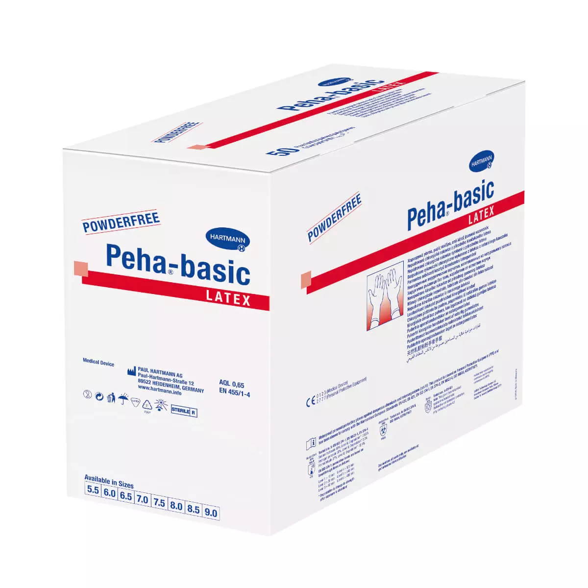 Hartmann Peha Basic Latex Powderfree – Χειρουργικά Γάντια Χωρίς Πούδρα. Συσκευασία με 50 Ζευγάρια